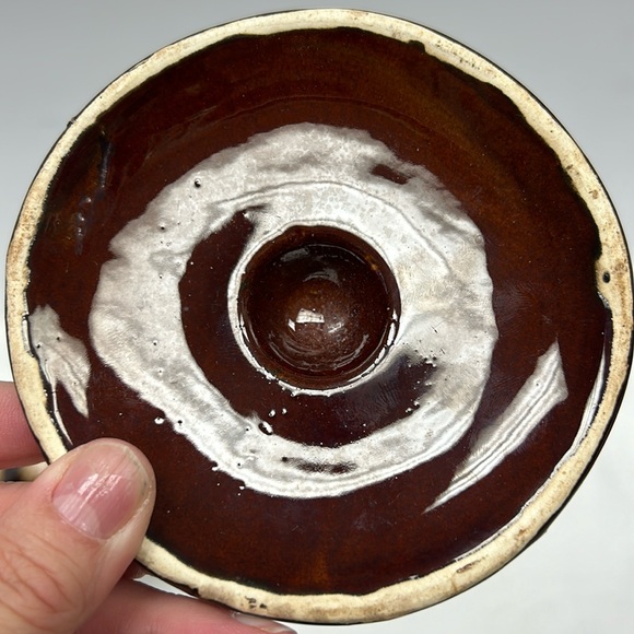 - Vintage 1242  brown drip glaze McCoy Pottery ceramic bean pot - Picture 4 of 10